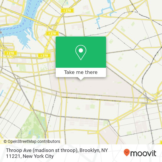 Throop Ave (madison st throop), Brooklyn, NY 11221 map