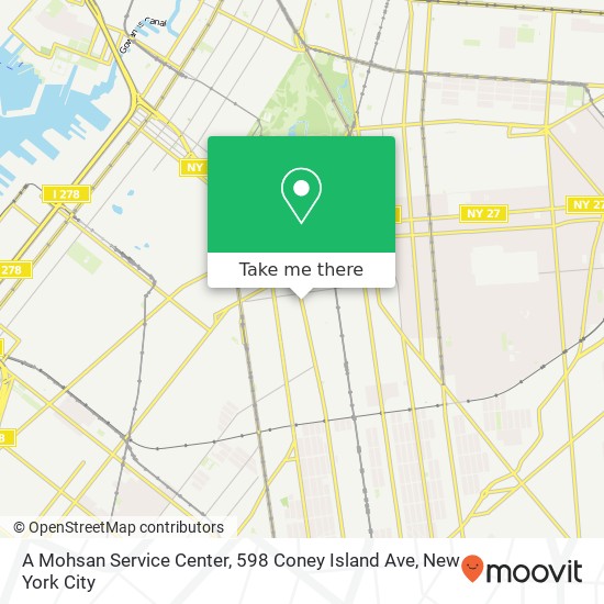 Mapa de A Mohsan Service Center, 598 Coney Island Ave