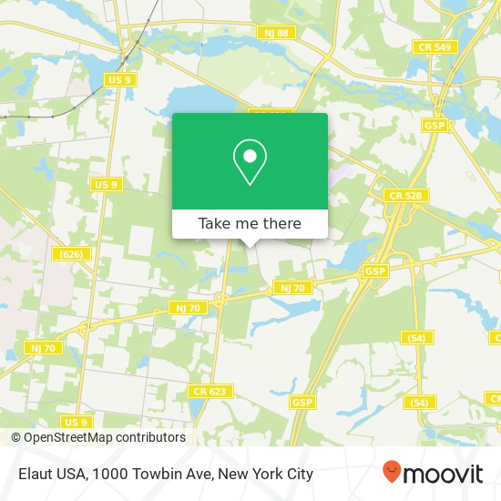 Mapa de Elaut USA, 1000 Towbin Ave