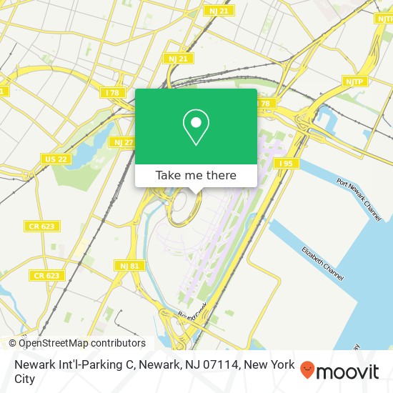 Mapa de Newark Int'l-Parking C, Newark, NJ 07114