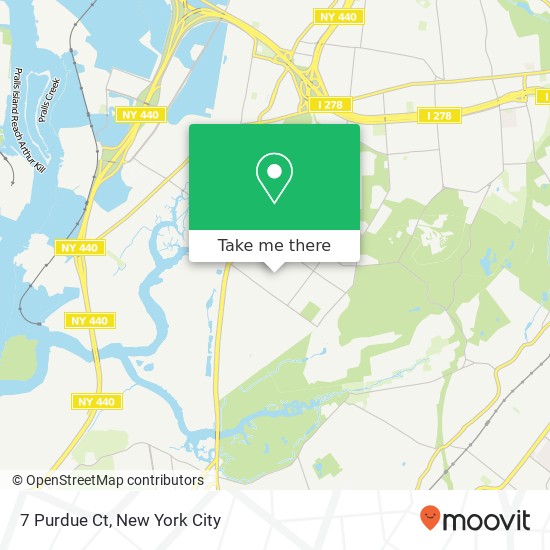 Mapa de 7 Purdue Ct, Staten Island, NY 10314