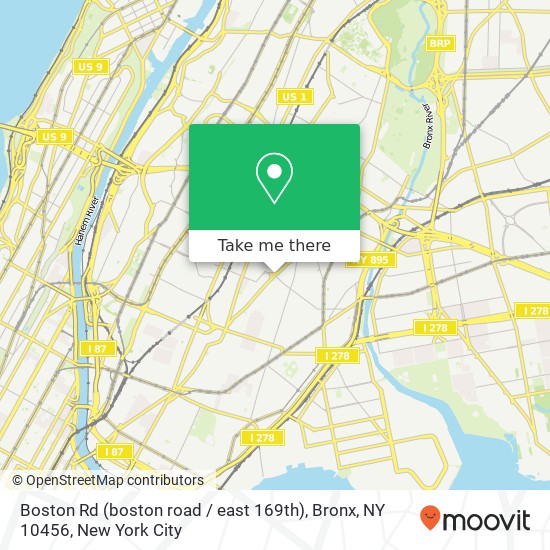 Boston Rd (boston road / east 169th), Bronx, NY 10456 map