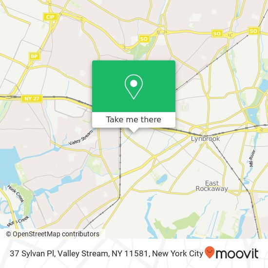 Mapa de 37 Sylvan Pl, Valley Stream, NY 11581