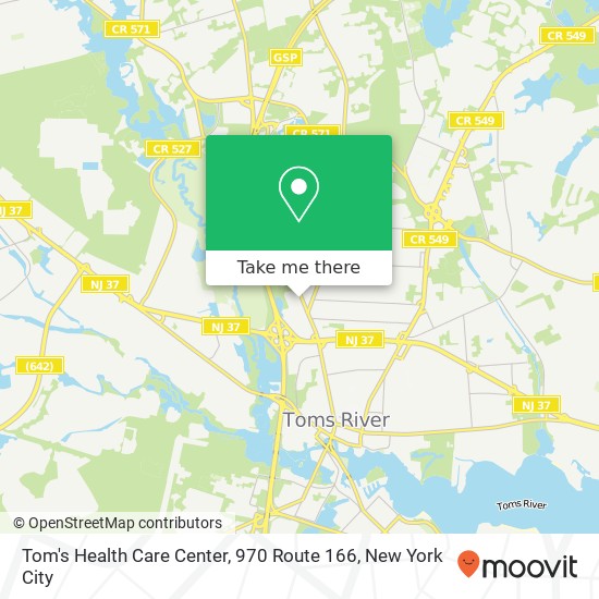 Mapa de Tom's Health Care Center, 970 Route 166