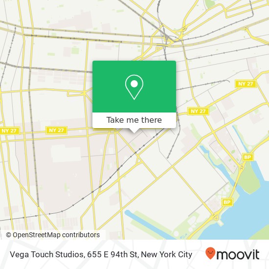 Mapa de Vega Touch Studios, 655 E 94th St