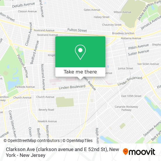 Mapa de Clarkson Ave (clarkson avenue and E 52nd St)