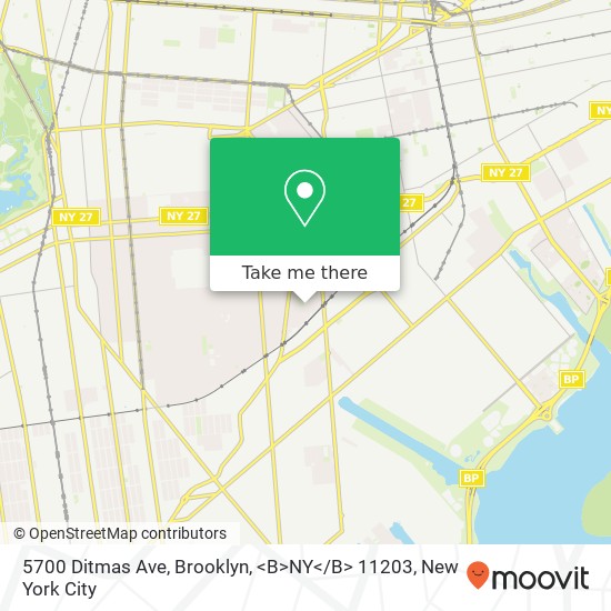 5700 Ditmas Ave, Brooklyn, <B>NY< / B> 11203 map