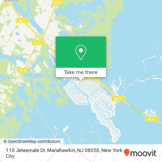 Mapa de 110 Jeteemale Dr, Manahawkin, NJ 08050