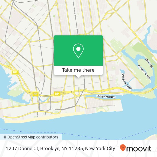 Mapa de 1207 Doone Ct, Brooklyn, NY 11235
