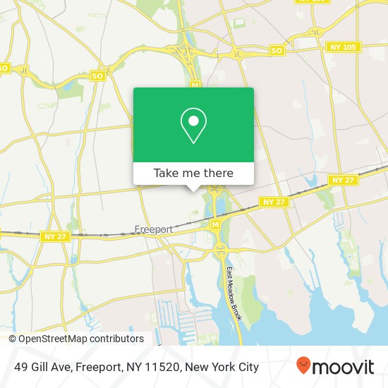 Mapa de 49 Gill Ave, Freeport, NY 11520