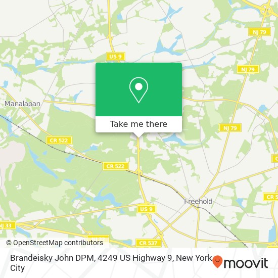 Brandeisky John DPM, 4249 US Highway 9 map