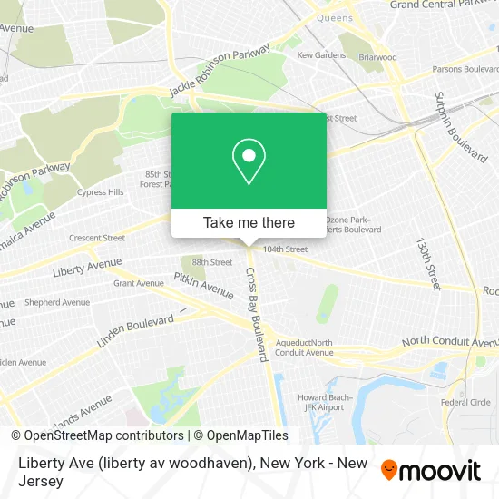 Liberty Ave (liberty av woodhaven) map