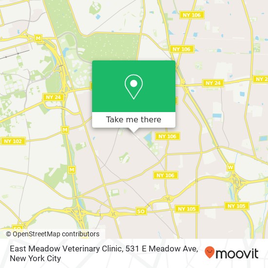 East Meadow Veterinary Clinic, 531 E Meadow Ave map