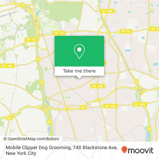 Mapa de Mobile Clipper Dog Grooming, 740 Blackstone Ave