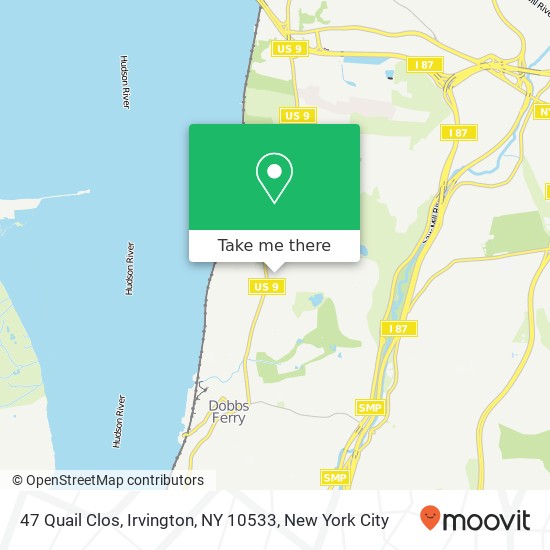 Mapa de 47 Quail Clos, Irvington, NY 10533