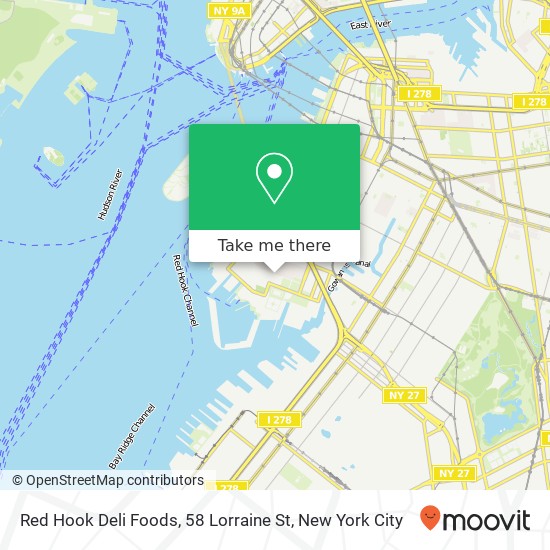 Mapa de Red Hook Deli Foods, 58 Lorraine St