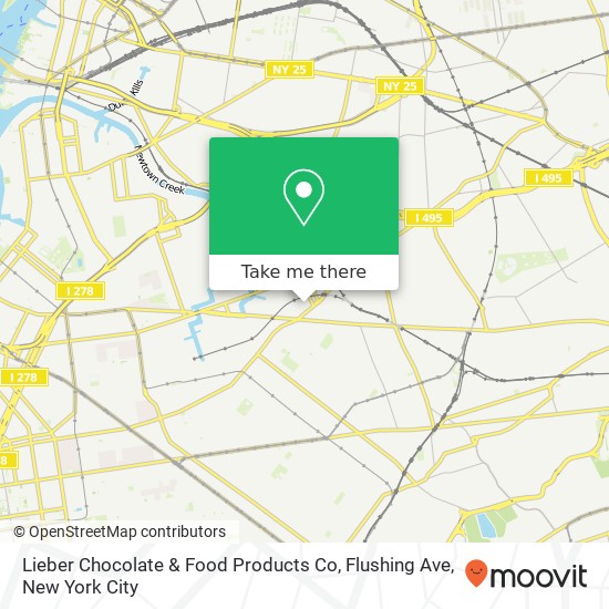 Mapa de Lieber Chocolate & Food Products Co, Flushing Ave