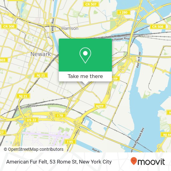 Mapa de American Fur Felt, 53 Rome St