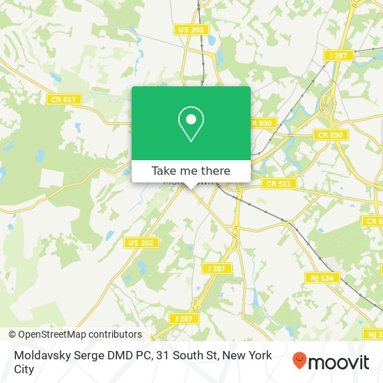 Moldavsky Serge DMD PC, 31 South St map