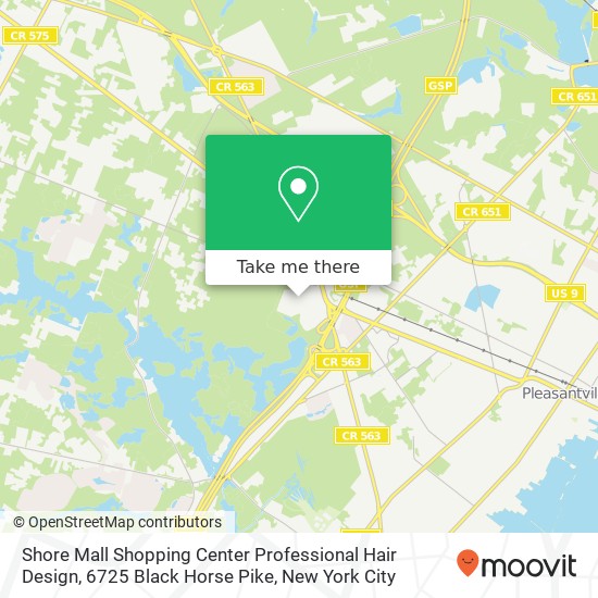 Shore Mall Shopping Center Professional Hair Design, 6725 Black Horse Pike map