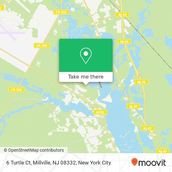 Mapa de 6 Turtle Ct, Millville, NJ 08332