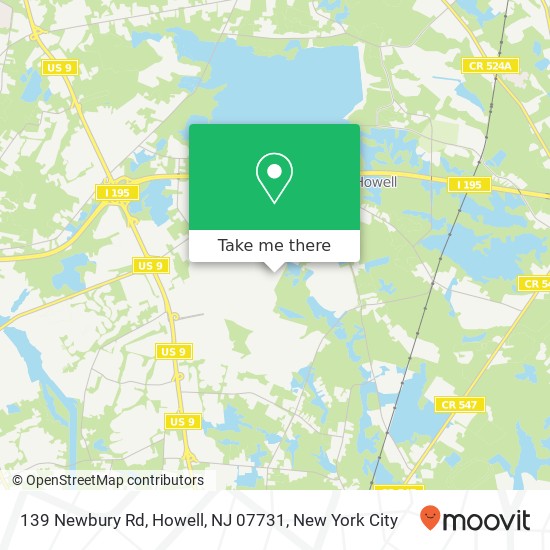 Mapa de 139 Newbury Rd, Howell, NJ 07731