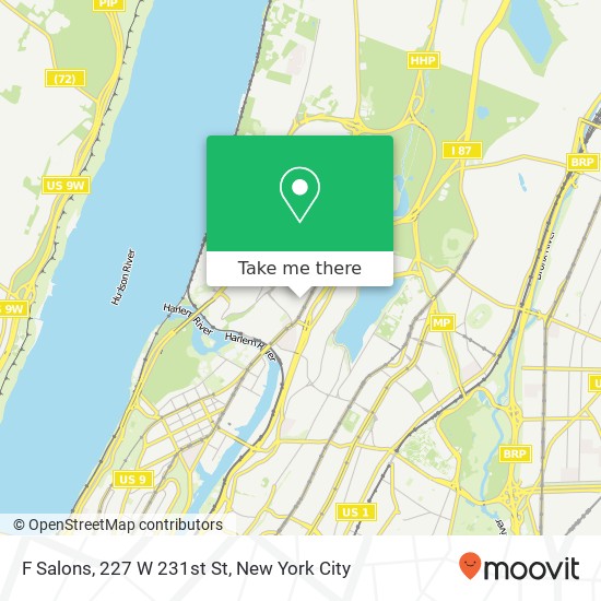 F Salons, 227 W 231st St map