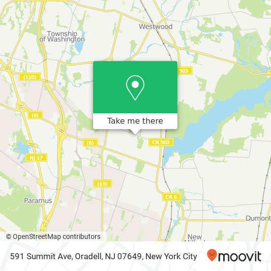 591 Summit Ave, Oradell, NJ 07649 map