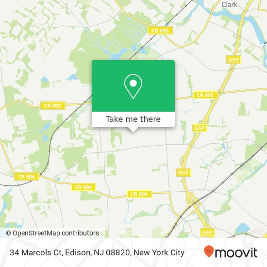 Mapa de 34 Marcols Ct, Edison, NJ 08820