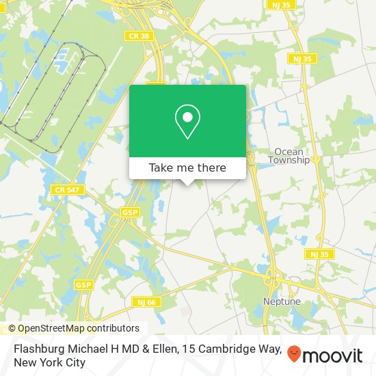 Mapa de Flashburg Michael H MD & Ellen, 15 Cambridge Way