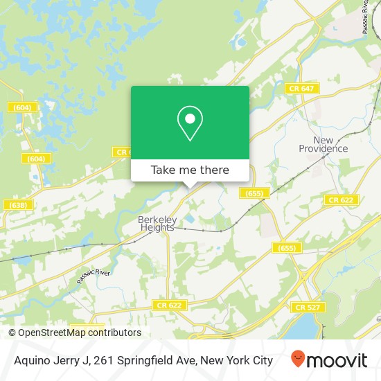 Mapa de Aquino Jerry J, 261 Springfield Ave