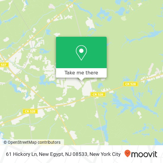 Mapa de 61 Hickory Ln, New Egypt, NJ 08533