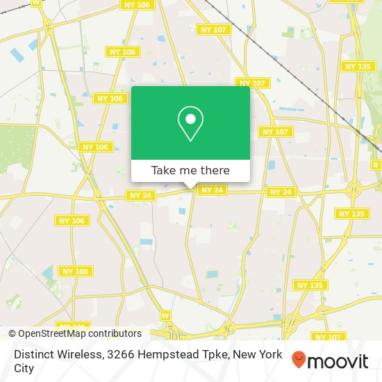 Distinct Wireless, 3266 Hempstead Tpke map