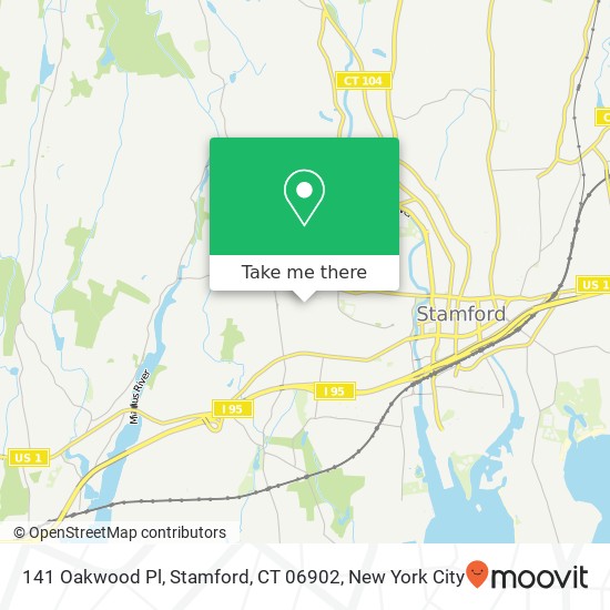 Mapa de 141 Oakwood Pl, Stamford, CT 06902