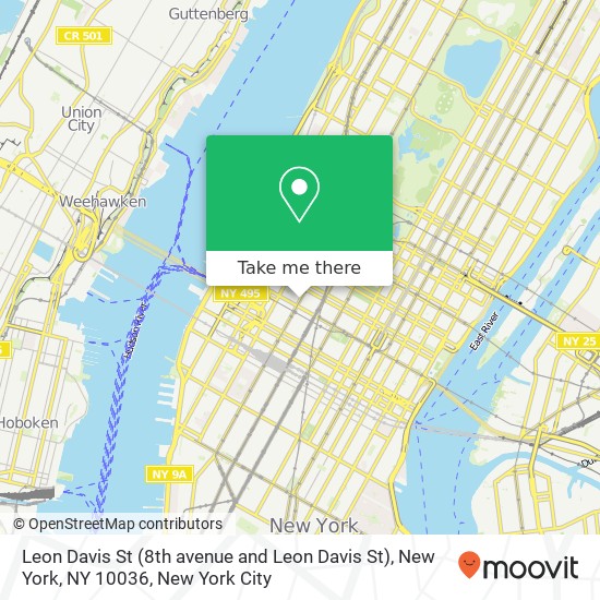 Leon Davis St (8th avenue and Leon Davis St), New York, NY 10036 map