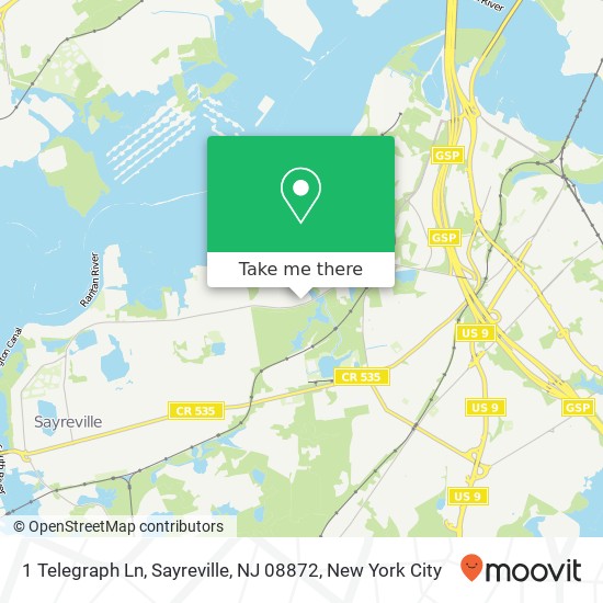 Mapa de 1 Telegraph Ln, Sayreville, NJ 08872