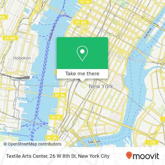 Mapa de Textile Arts Center, 26 W 8th St