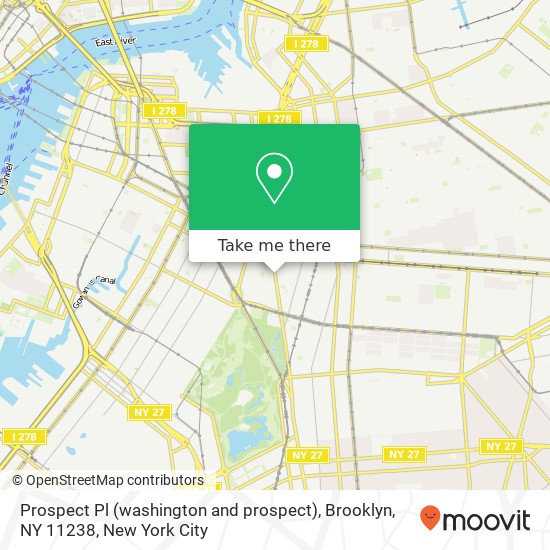 Prospect Pl (washington and prospect), Brooklyn, NY 11238 map