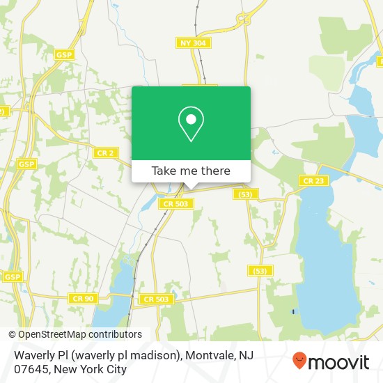 Mapa de Waverly Pl (waverly pl madison), Montvale, NJ 07645