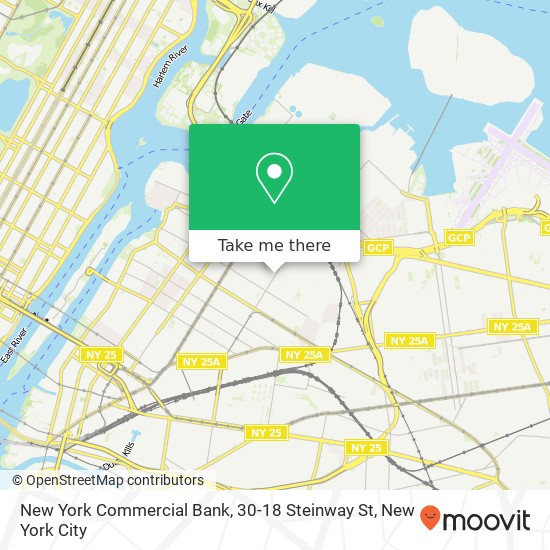 Mapa de New York Commercial Bank, 30-18 Steinway St