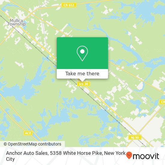 Mapa de Anchor Auto Sales, 5358 White Horse Pike