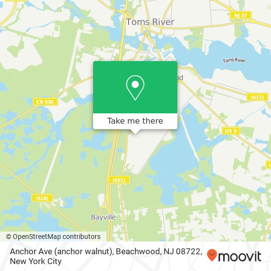 Anchor Ave (anchor walnut), Beachwood, NJ 08722 map
