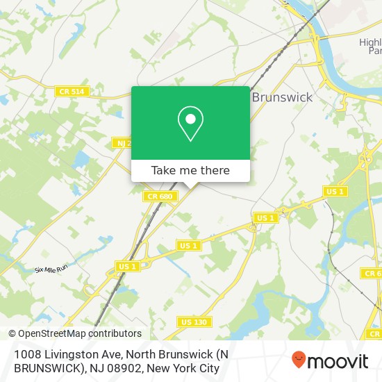 1008 Livingston Ave, North Brunswick (N BRUNSWICK), NJ 08902 map