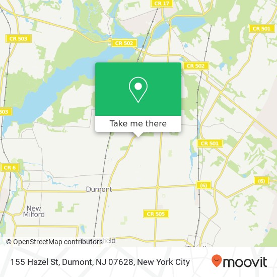 Mapa de 155 Hazel St, Dumont, NJ 07628