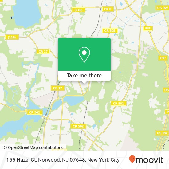 Mapa de 155 Hazel Ct, Norwood, NJ 07648