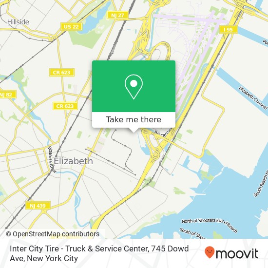 Mapa de Inter City Tire - Truck & Service Center, 745 Dowd Ave
