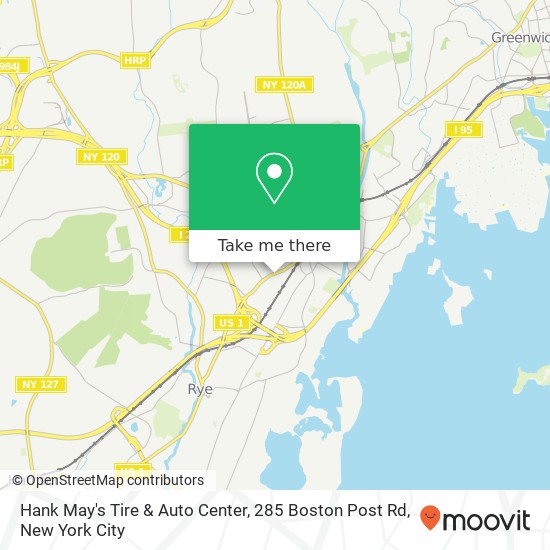 Mapa de Hank May's Tire & Auto Center, 285 Boston Post Rd