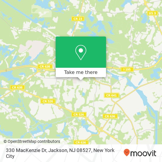 Mapa de 330 MacKenzie Dr, Jackson, NJ 08527