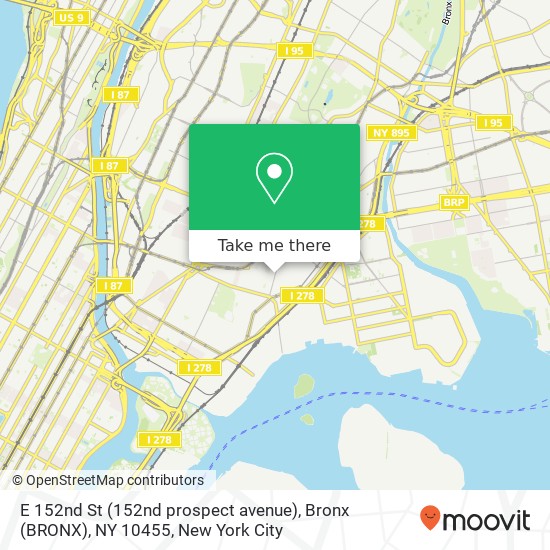 E 152nd St (152nd prospect avenue), Bronx (BRONX), NY 10455 map