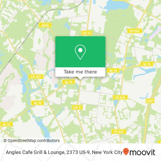Mapa de Angles Cafe Grill & Lounge, 2373 US-9